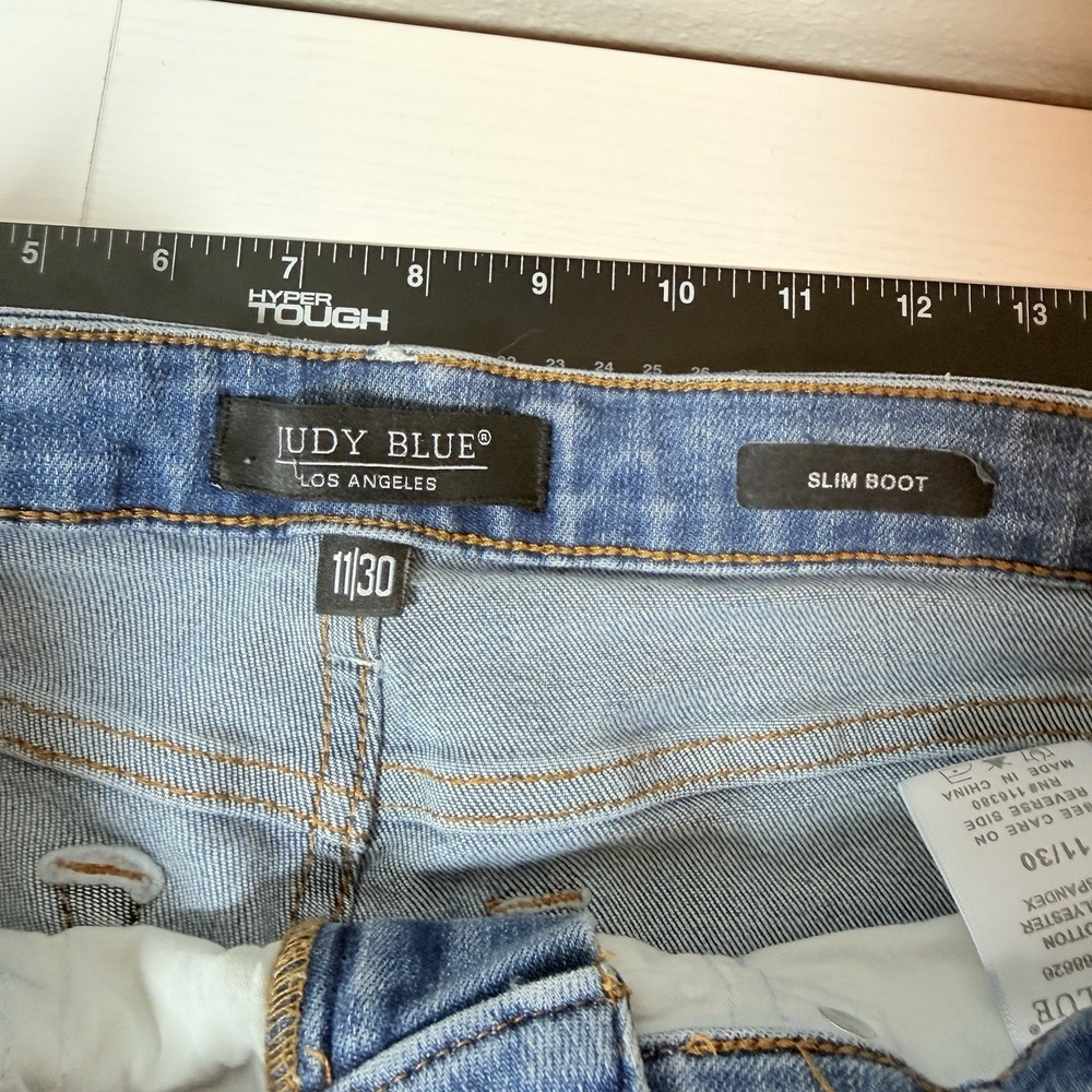 Judy Blue Slim Boot Tummy Control Blue Jeans High Rise Stretch Women's Sz 11/30 - Picture 6 of 10